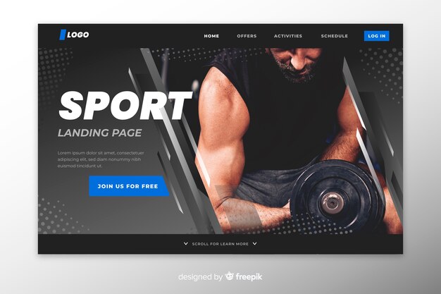 Weightlifting sport landing page