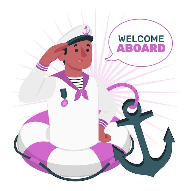 Free vector welcome aboard concept illustration