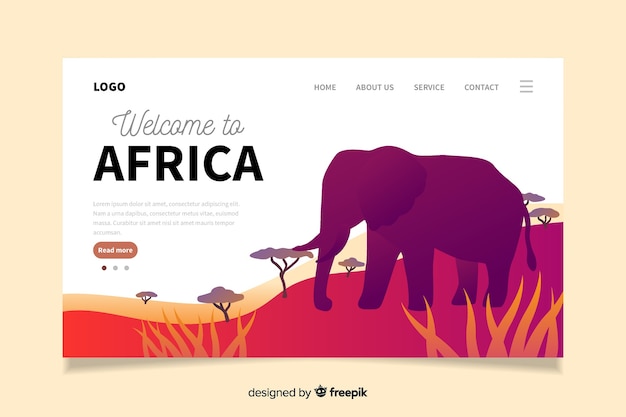Free Vector welcome to africa landing page