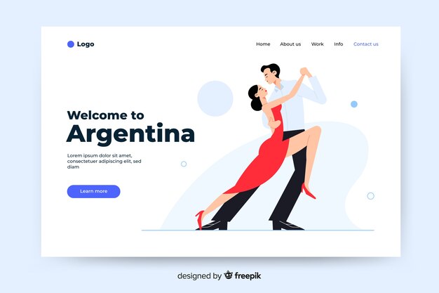 Welcome to argentina landing page with illustrations 