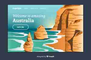 Free vector welcome to australia landing page template