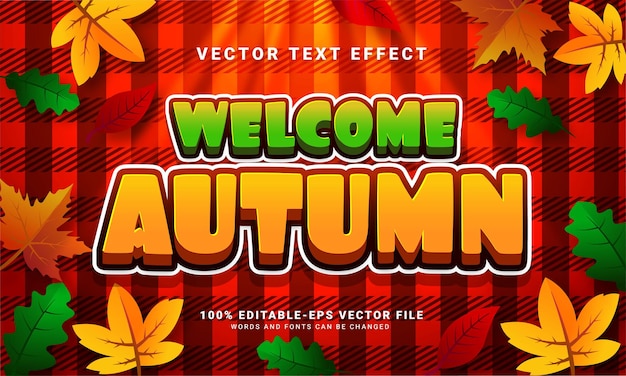 가을 테마 이벤트에 적합한 가을 3d 편집 가능한 텍스트 효과를 환영합니다.