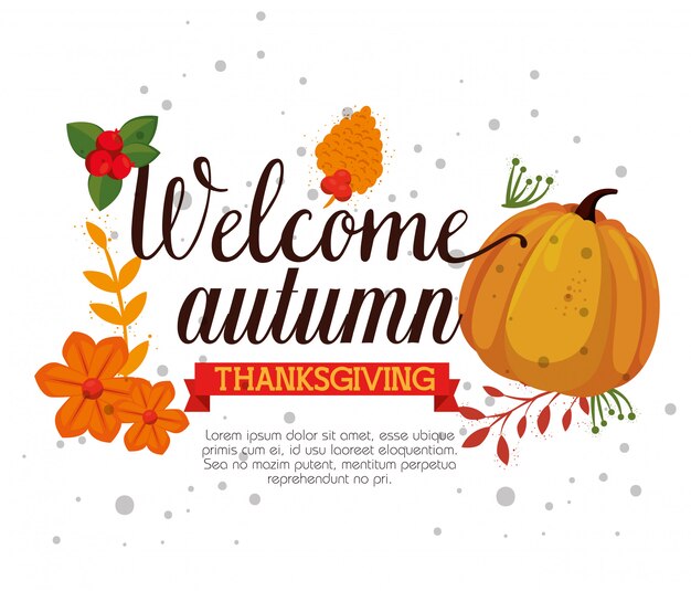 Welcome autumn seasonal card