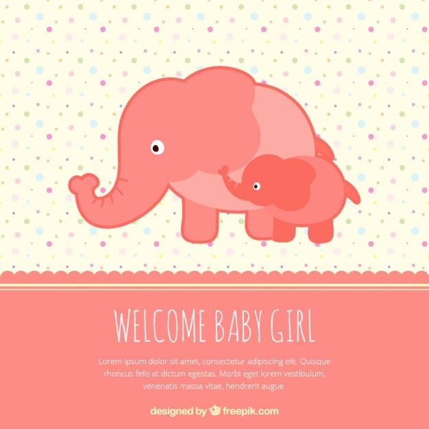 Free vector welcome baby girl card