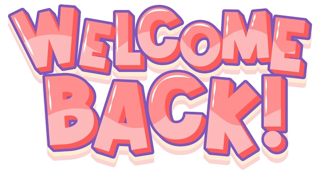 Welcome back hand drawn lettering logo