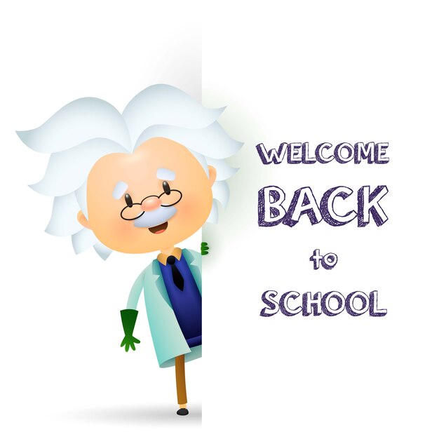 Welcome back to school design. Senior professor character