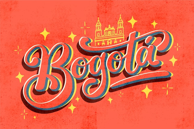 Free vector welcome to bogota lettering