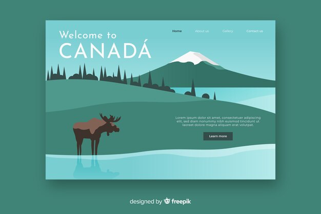 Free vector welcome to canada landing page