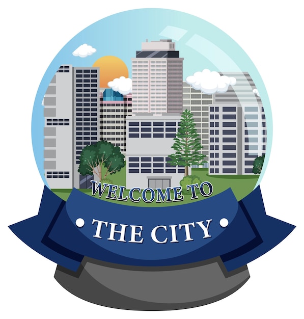 Free vector welcome to the city vector