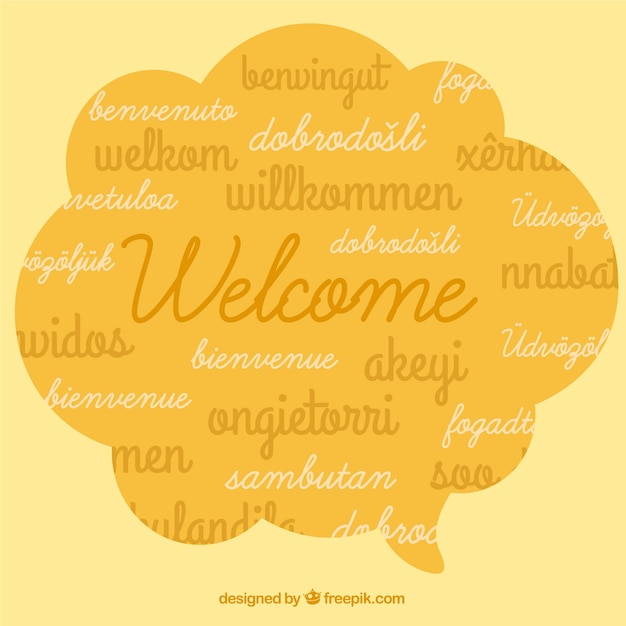 Free vector welcome composition background in differente languages