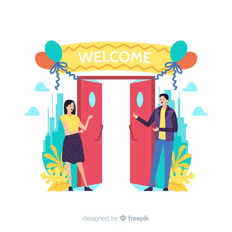 Free Vector welcome concept for landing page