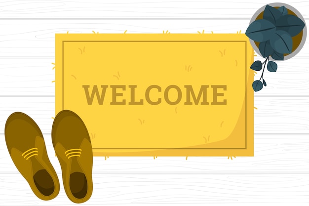 Free vector welcome doormat concept illustration