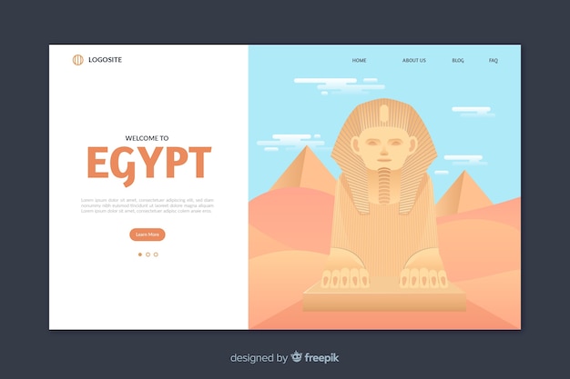 Benvenuto in egitto modello di pagina di destinazione