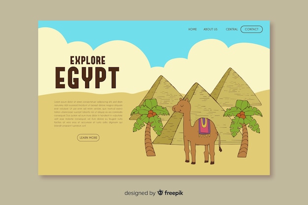 Free vector welcome to egypt landing page