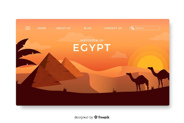 Free vector welcome to egypt landing page