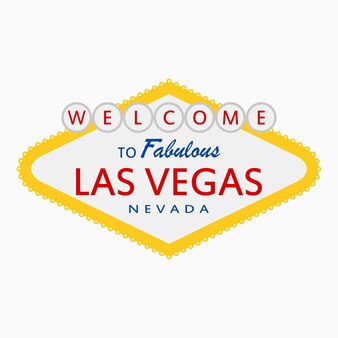 Welcome to fabulous las vegas nevada  sign with illumination lamps classic retro signboard