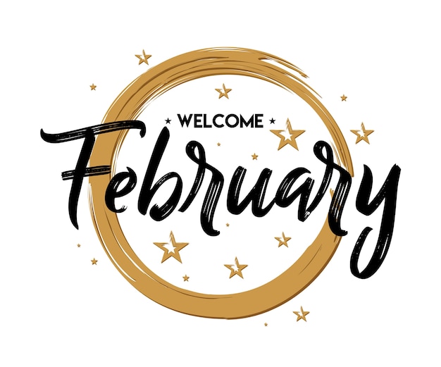 Premium Vector | Welcome february - firework - vector for greeting, new month