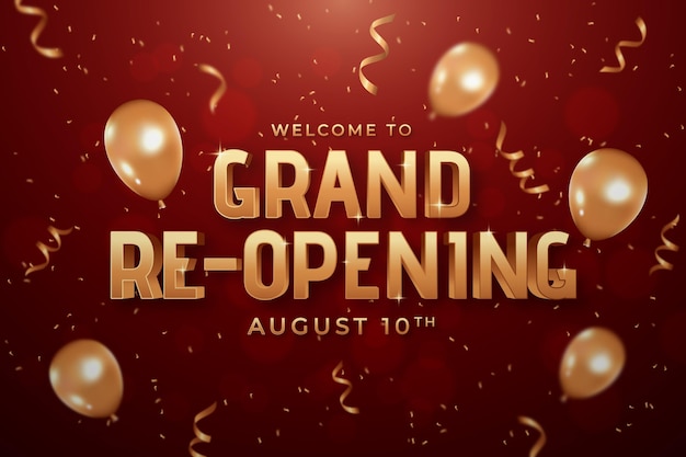 Free vector welcome to grand re-opening background