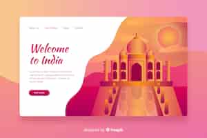 Free vector welcome to india landing page template