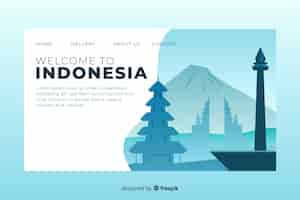 Free vector welcome to indonesia landing page template