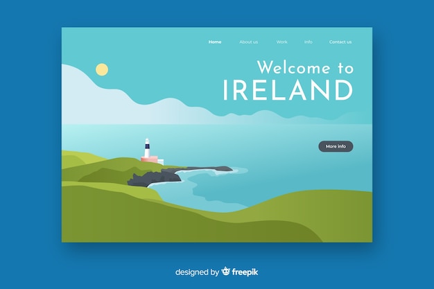 Vettore gratuito benvenuti nella pagina di destinazione in irlanda