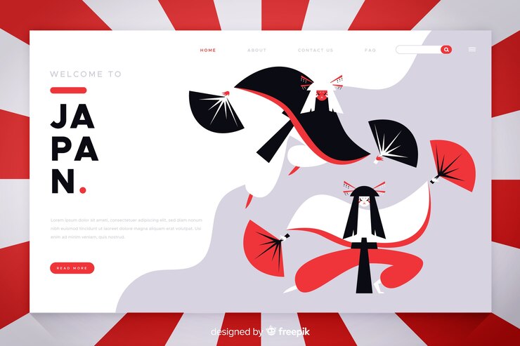Free Vector welcome to japan landing page