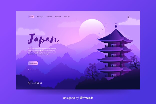 Welcome to japan landing page