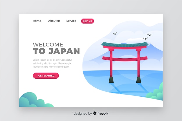 Welcome to japan landing page