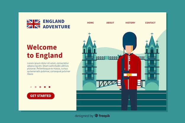 Free vector welcome landing page flat design