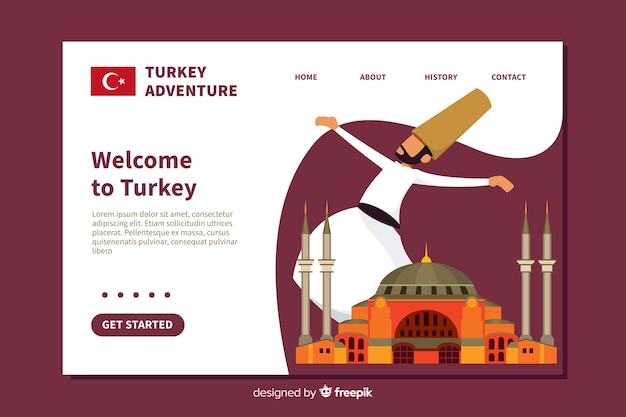 Free vector welcome landing page flat design