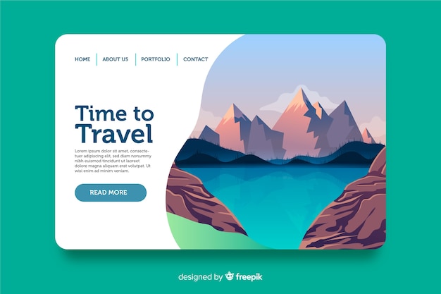 Free vector welcome landing page template flat design