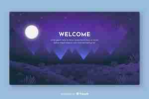 Free vector welcome to landing page with gradient landscape