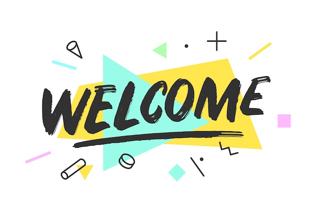 Free Vector | Welcome lettering in memphis style