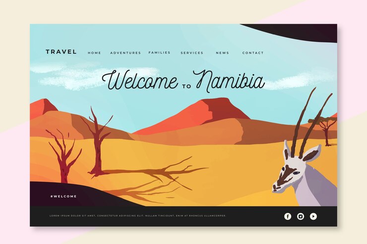 Free Vector welcome to namibia landing page