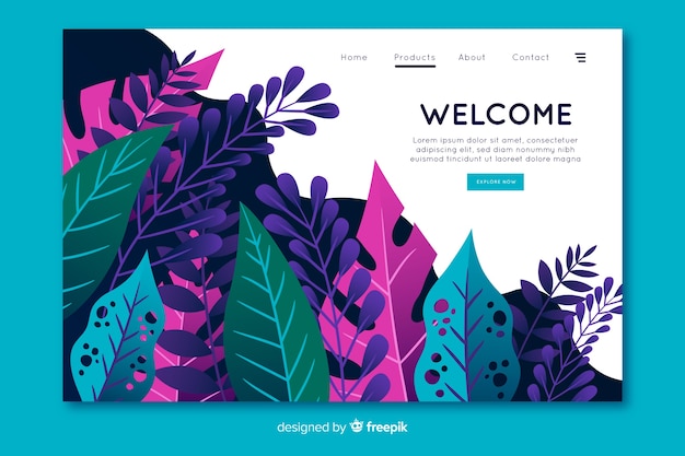 Free vector welcome nature landing page