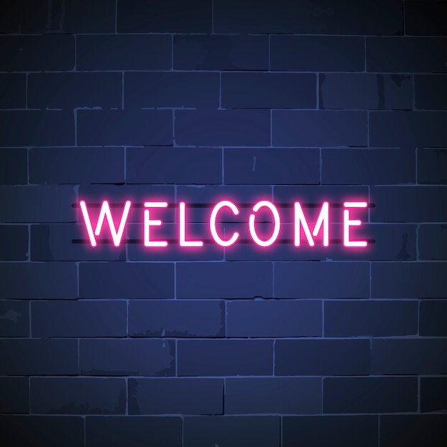 Free vector welcome in neon sign