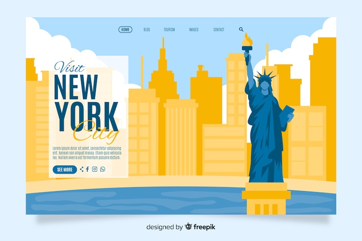 Free Vector welcome to new york landing page