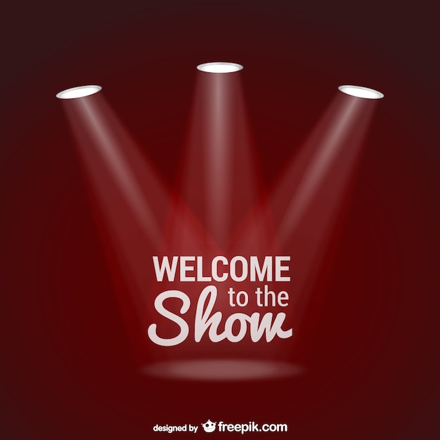 Free vector welcome to the show background with spotlights