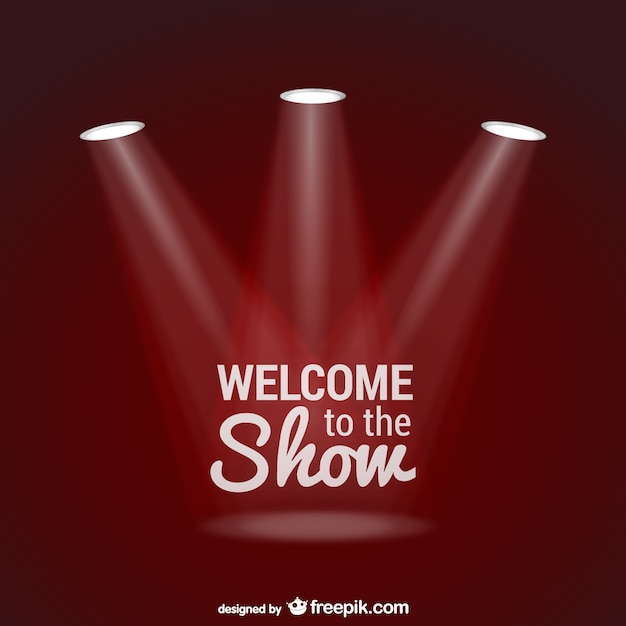 Welcome to the show background with spotlights