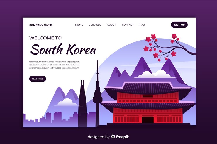 무료 Vector 한국 방문 페이지에 오신 것을 환영합니다