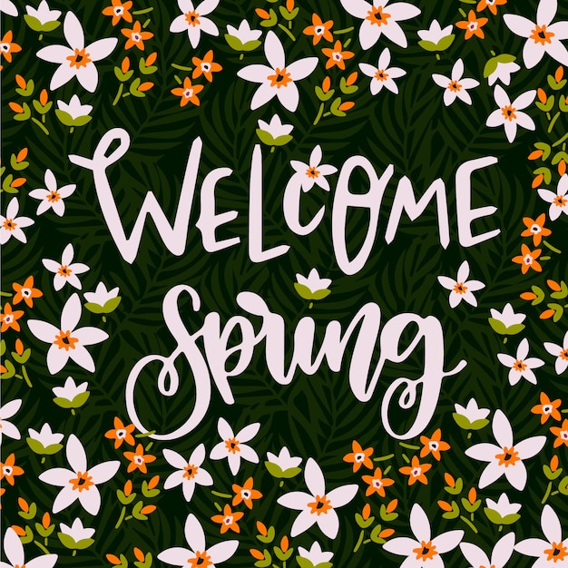 Добро пожаловать весна надписи фон