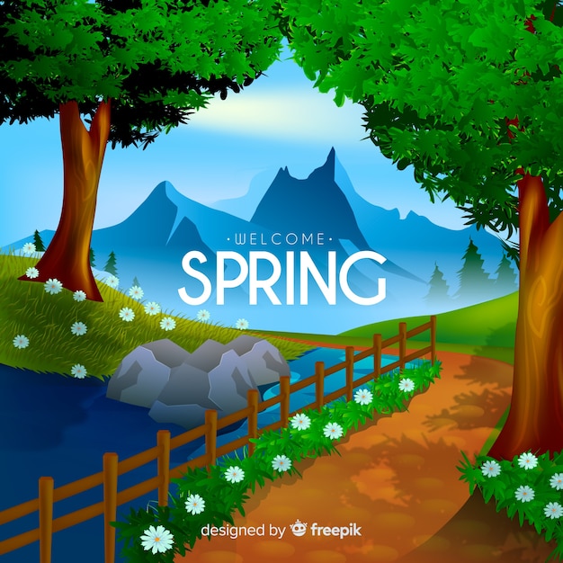 Free vector welcome spring