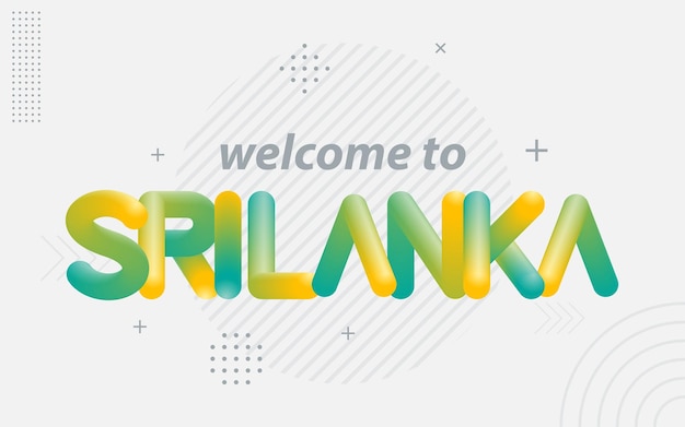 Free vector welcome to sri lanka creative typography with 3d blend effect vector illustration