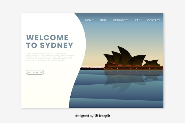 Welcome to sydney landing page