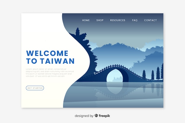 Free vector welcome to taiwan landing page