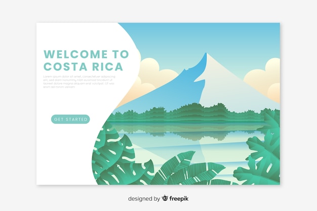 無料ベクター コスタリカランディングページへようこそ