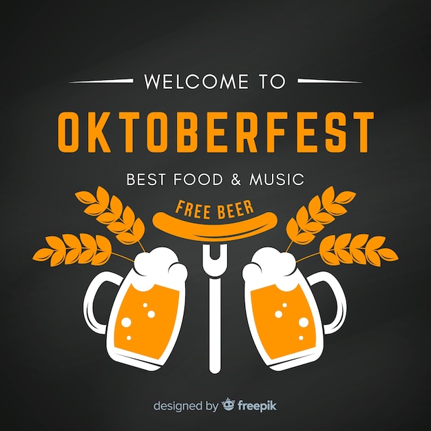 Бесплатное векторное изображение Добро пожаловать на oktoberfest background