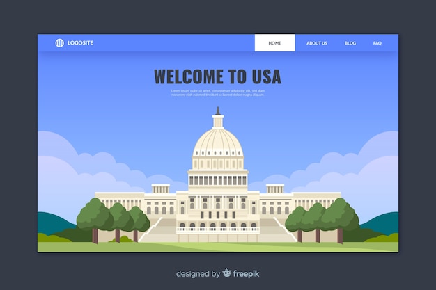 Welcome to usa landing page template