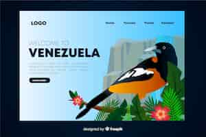 Vettore gratuito benvenuto nella landing page del venezuela