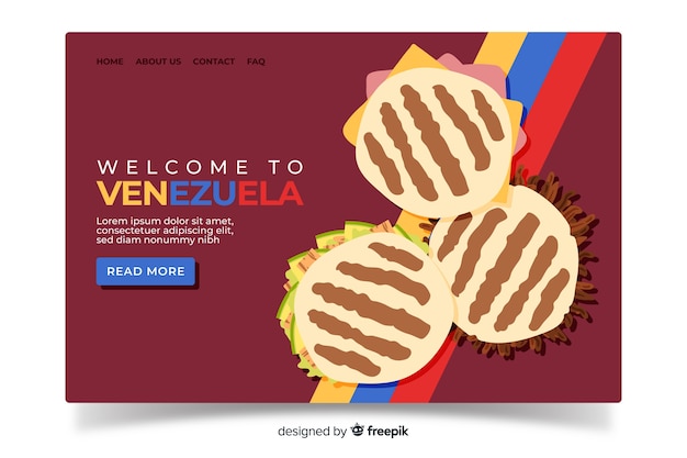 Free vector welcome to venezuela landing page